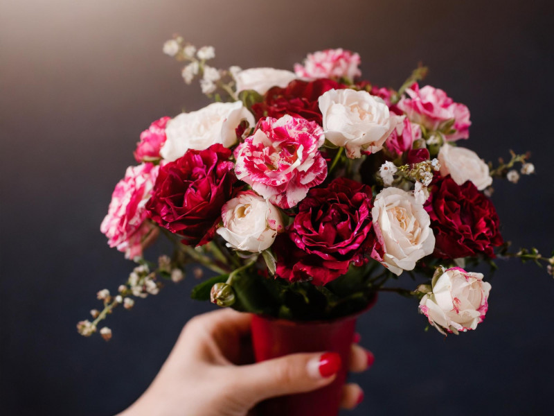 Un bouquet de petites roses